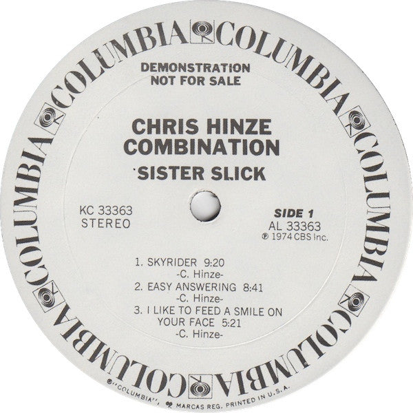 The Chris Hinze Combination : Sister Slick (LP, Album, Promo)