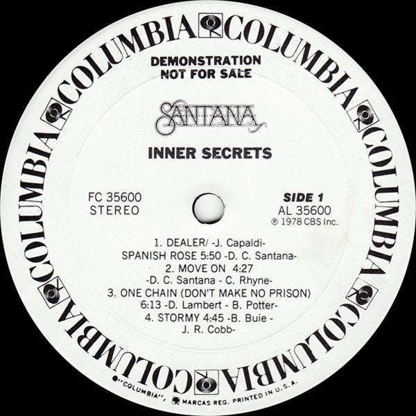 Santana : Inner Secrets (LP, Album, Promo)