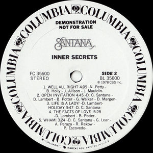 Santana : Inner Secrets (LP, Album, Promo)