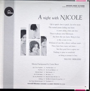 Nicole Bergere : A Night With Nicole (LP, Mono)