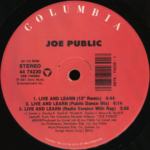 Joe Public : Live And Learn (12")