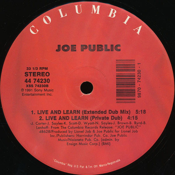 Joe Public : Live And Learn (12")