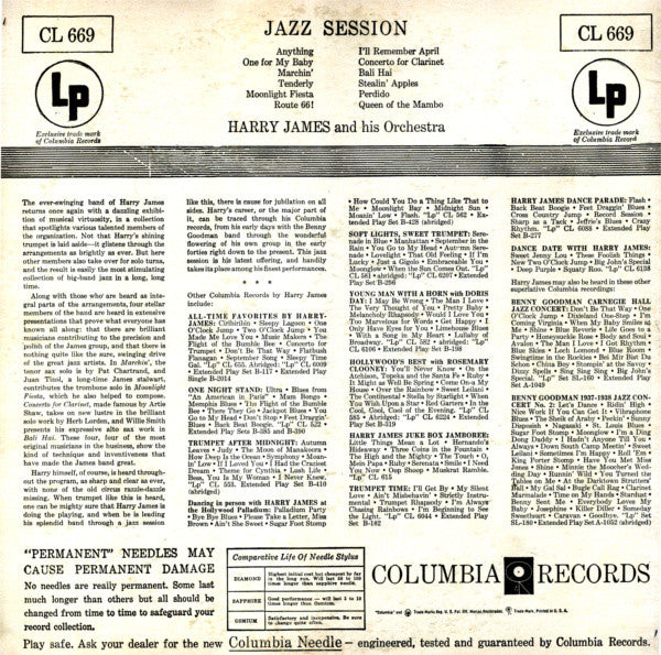 Harry James And His Orchestra : Jazz Session (LP, Album)