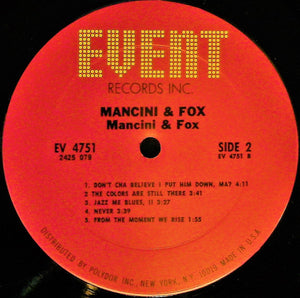 Mancini & Fox : Mancini & Fox (LP, Album)