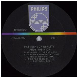 Andy Robinson (3) : Patterns Of Reality (LP)