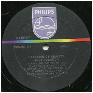 Andy Robinson (3) : Patterns Of Reality (LP)