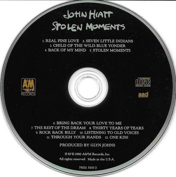 John Hiatt : Stolen Moments (CD, Album)