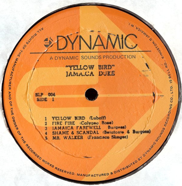 Jamaica Duke And The Mento Swingers : Yellow Bird (LP, Album)