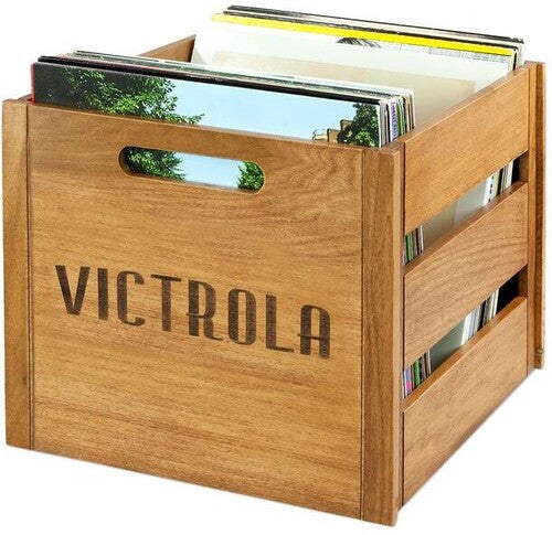NATURAL WOOD RECORD CRATE • HOLDS UP TO 50 LP'S