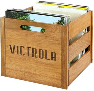 NATURAL WOOD RECORD CRATE • HOLDS UP TO 50 LP'S