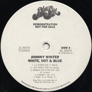 Johnny Winter : White, Hot & Blue (LP, Album, Promo)