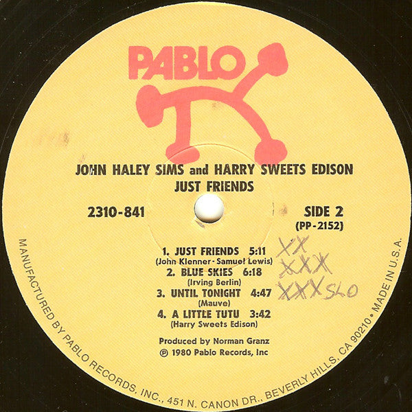 John Haley Sims*, Harry Sweets Edison* : Just Friends (LP, Album)