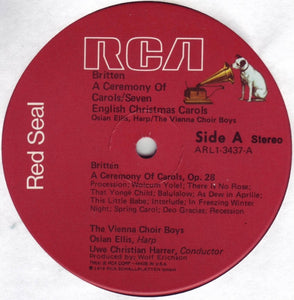 Britten* - The Vienna Choir Boys*, Osian Ellis : A Ceremony Of Carols / Seven English Christmas Carols (LP)