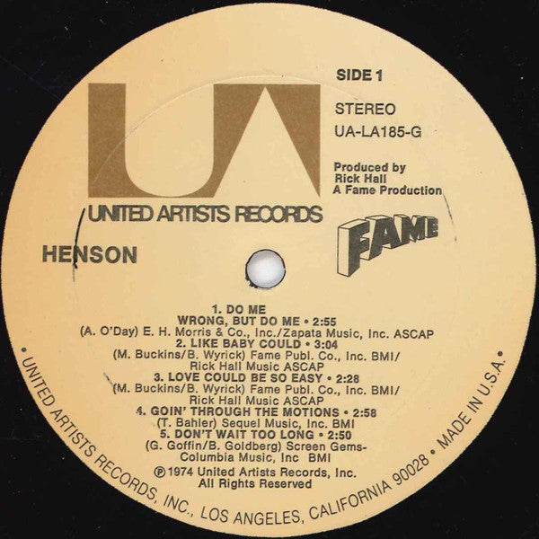 Henson* : Henson (LP, Album)