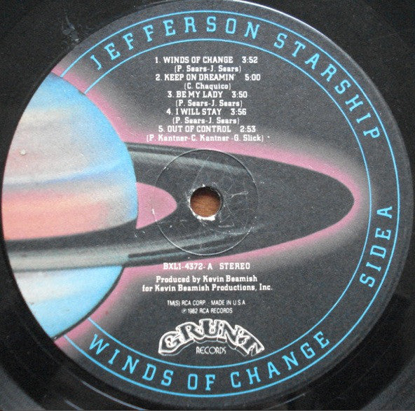 Jefferson Starship : Winds Of Change (LP, Album, Ind)