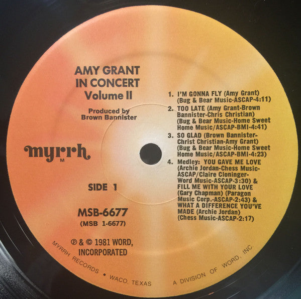 Amy Grant : In Concert Volume Two (LP, Album)