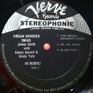 The Incredible Jimmy Smith* Featuring Kenny Burrell And Grady Tate : Organ Grinder Swing (LP, Album)