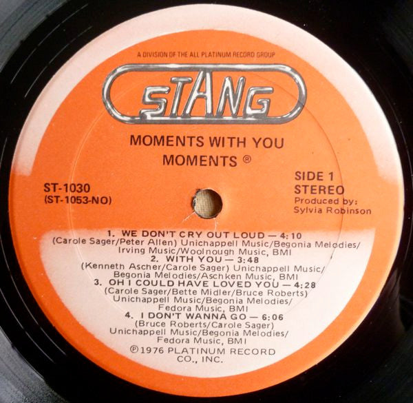The Moments : Moments With You (LP, Album, RE, Gat)