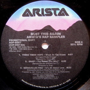 Various : Bust This Again: Arista's Rap Sampler (12", Promo)