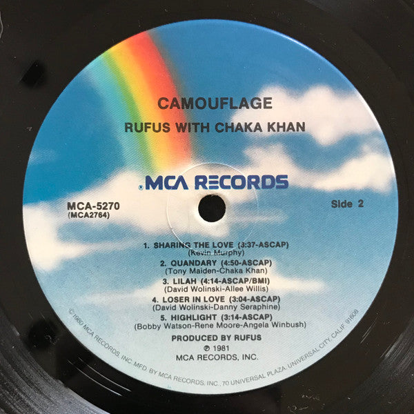 Rufus With Chaka Khan* : Camouflage (LP, Album, Pin)