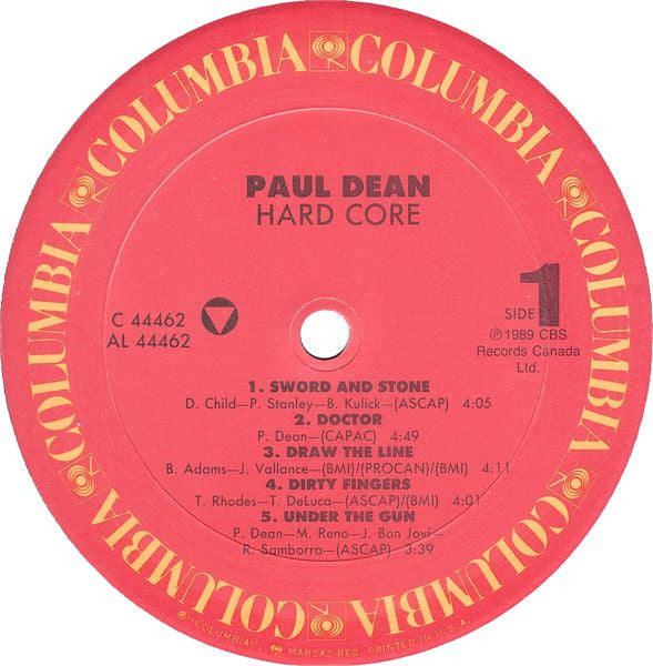 Paul Dean : Hard Core (LP, Album)