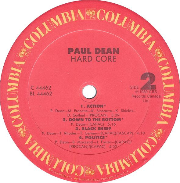 Paul Dean : Hard Core (LP, Album)