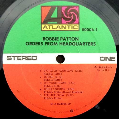 Robbie Patton : Orders From Headquarters (LP, Album, SP )