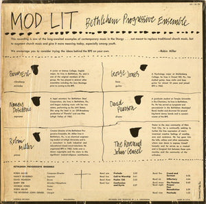 Bethlehem Progressive Ensemble : Mod Lit (LP, Album)
