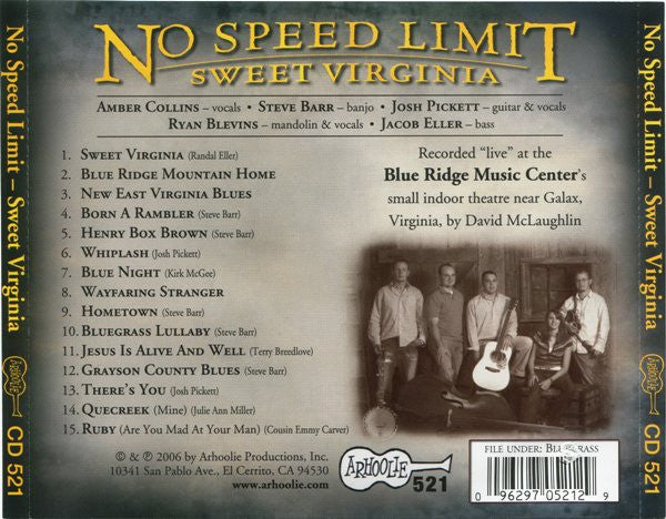 No Speed Limit : Sweet Virginia (CD, Album)