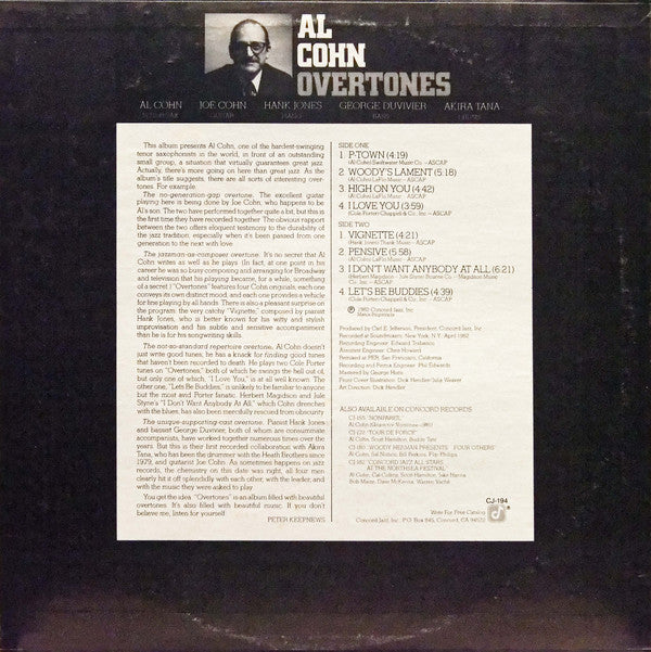 Al Cohn : Overtones (LP)