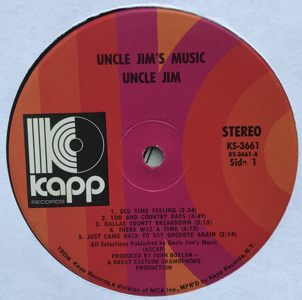 Uncle Jim's Music : Uncle Jim's Music (LP, Album)