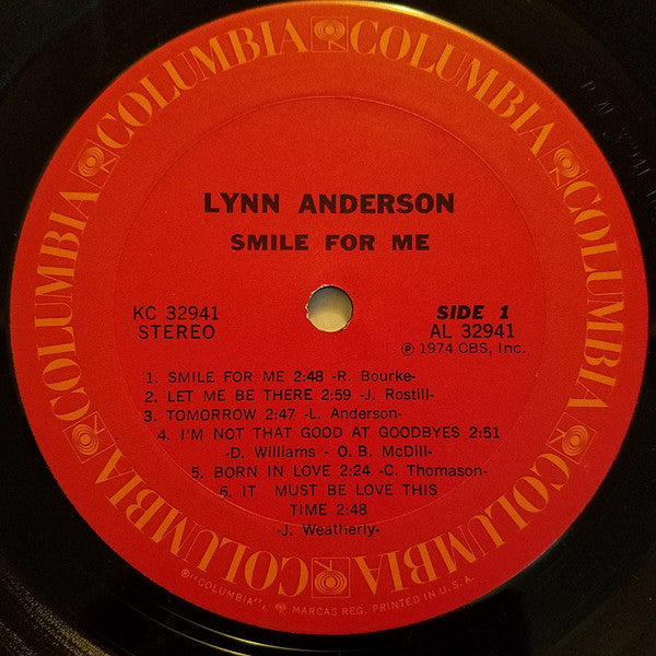 Lynn Anderson : Smile For Me (LP, Album, Ter)