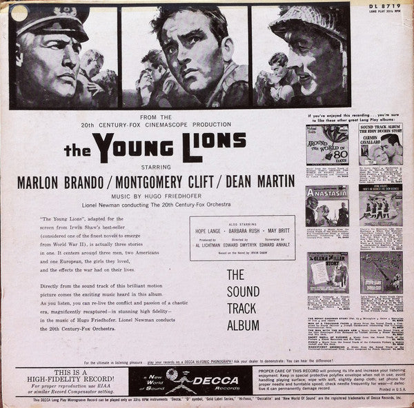Hugo Friedhofer : The Young Lions (The Sound Track Album) (LP, Album, Mono)