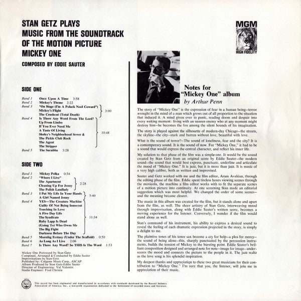 Stan Getz : Mickey One (LP, Album)