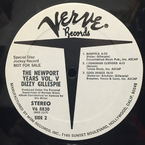 Dizzy Gillespie : The Newport Years Volume V (LP, Promo)