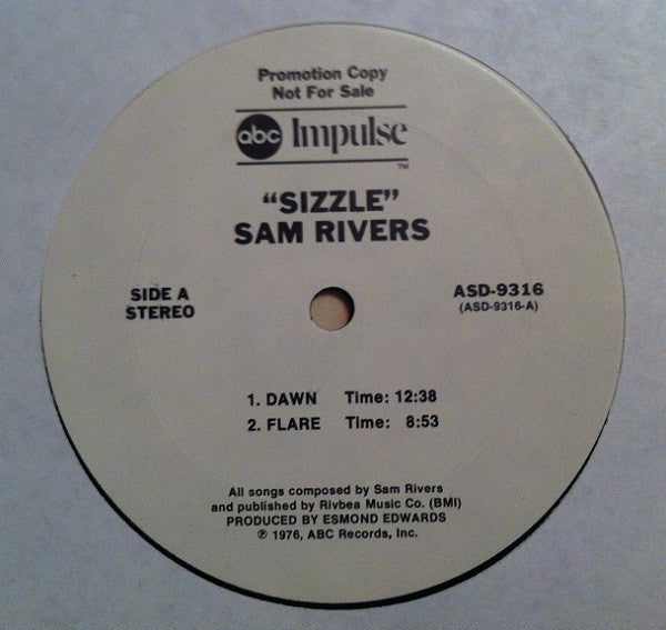 Sam Rivers : Sizzle (LP, Album, Promo)