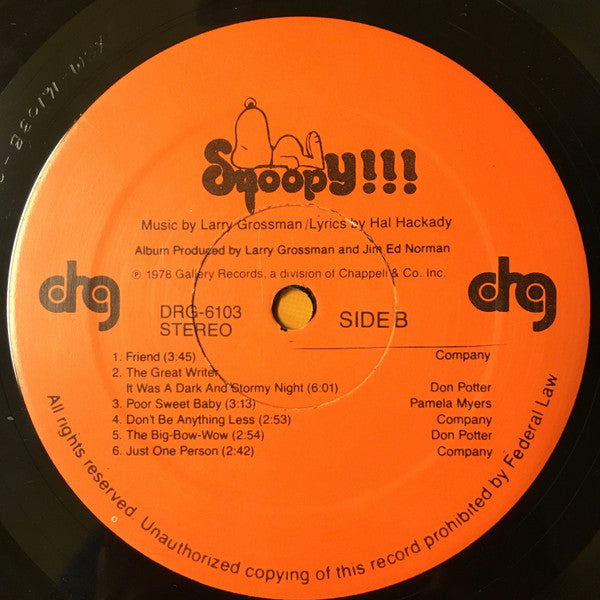 Warren Lockhart, Hal Hackady : Snoopy!!! (The New Musical Entertainment) (LP, Album)