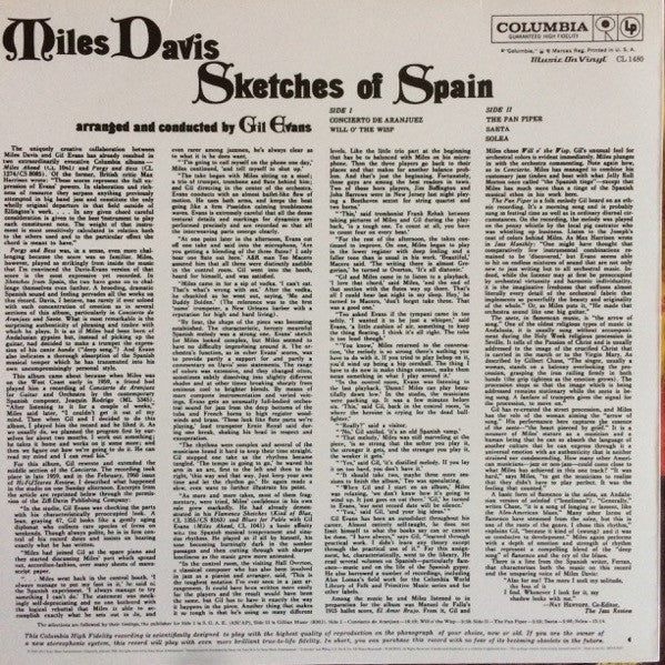 Miles* : Sketches Of Spain (LP, Album, Mono, RE, RM, 180)