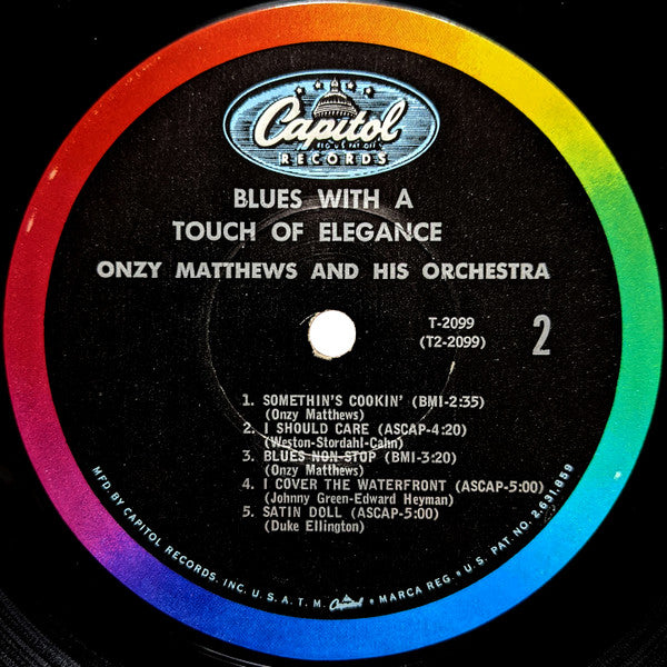 Onzy Matthews : Blues With A Touch Of Elegance (LP, Album, Mono)