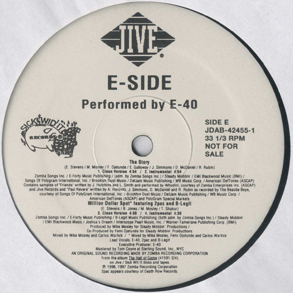 E-40 / B-Legit : The Sick Sides (12", Promo)