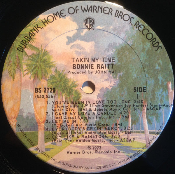 Bonnie Raitt : Takin My Time (LP, Album, Pit)