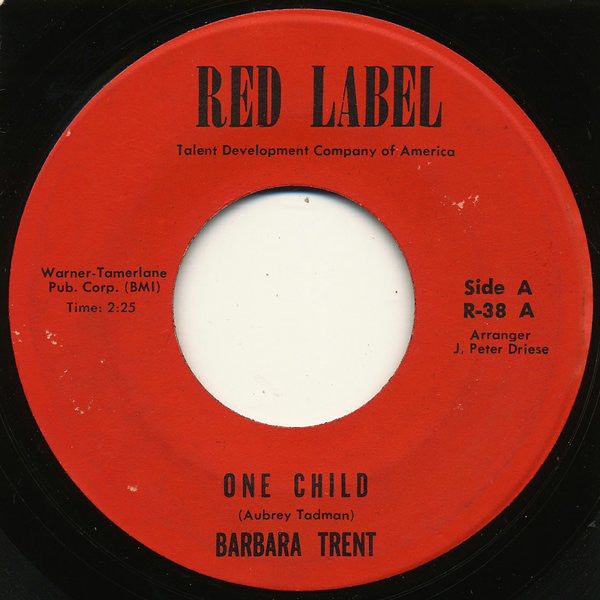 Barbara Trent : One Child / Butterfly Mornin's (7", Single)
