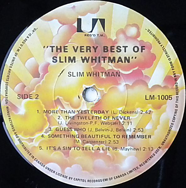 Slim Whitman : The Very Best Of Slim Whitman (LP, Comp)