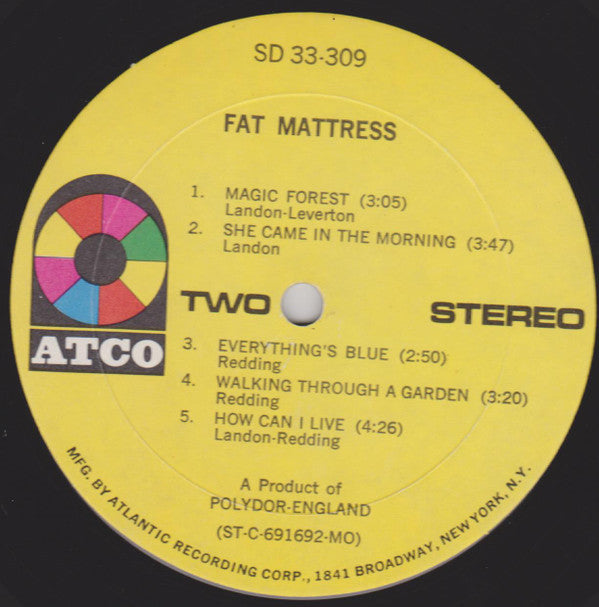 Fat Mattress : Fat Mattress (LP, Album, MO )
