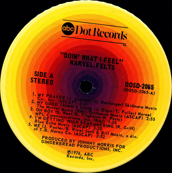 Narvel Felts : Doin' What I Feel (LP, Album)