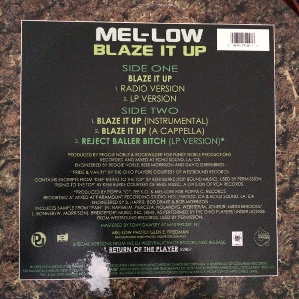 Mel-Low : Blaze It Up (12", Maxi)