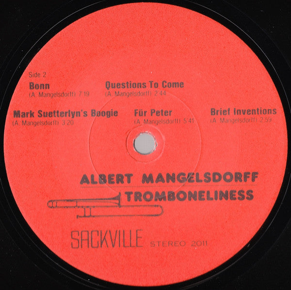 Albert Mangelsdorff : Tromboneliness (LP, Album)