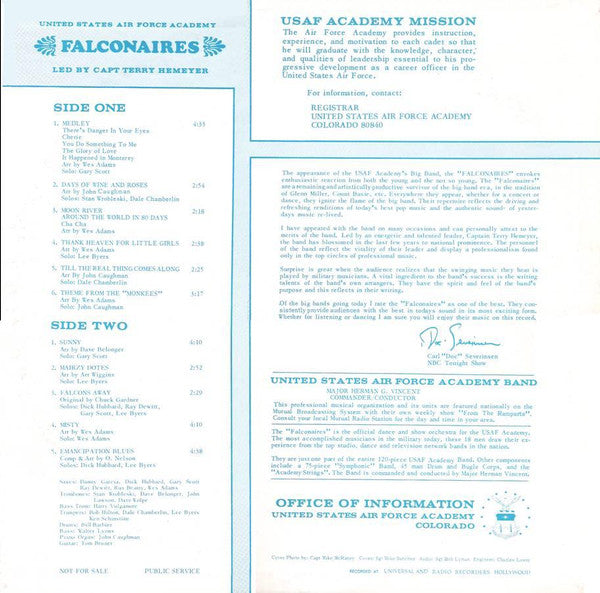 Falconaires : United States Air Force Academy Band (LP, Album, Promo)