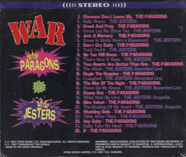 The Paragons (2) ; The Jesters (2) : The Paragons Vs. The Jesters: War (A Classic 1950's "Battle Of The Groups") (CD, Comp)