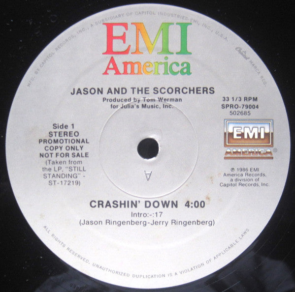 Jason And The Scorchers* : Crashin' Down (12", Promo)